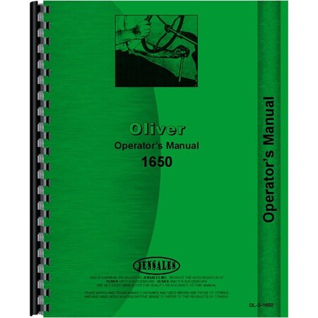 New Tractor Operators Manual For Cockshutt Oliver 1650